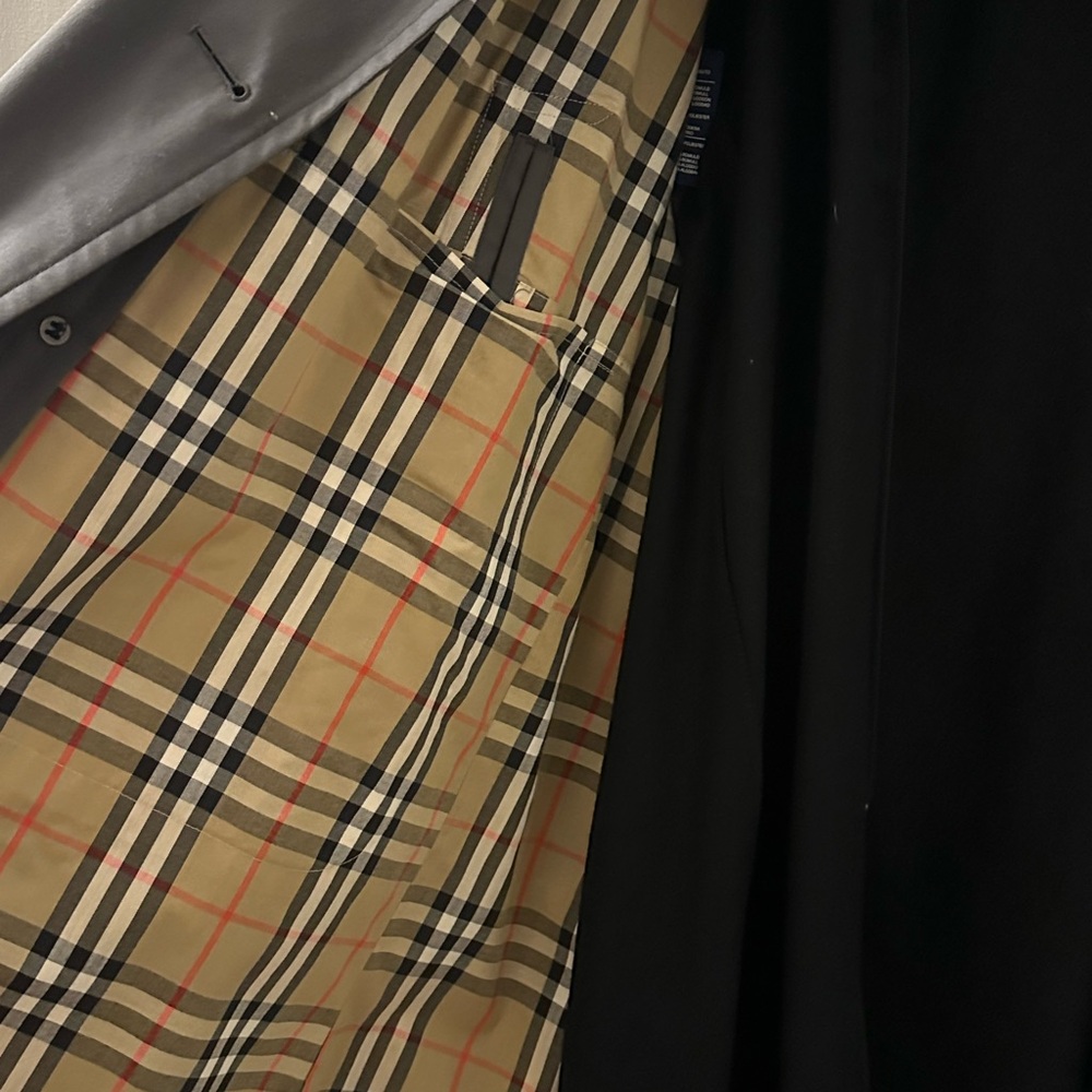 BURBERRY Vintage Khaki Trench Coat Classic Plaid Lined Belted Size Extra Large - Picture 3 of 6